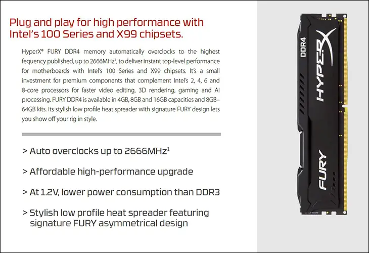 spec3 - Kingston HyperX Fury DDR4-2666 32GB Kit