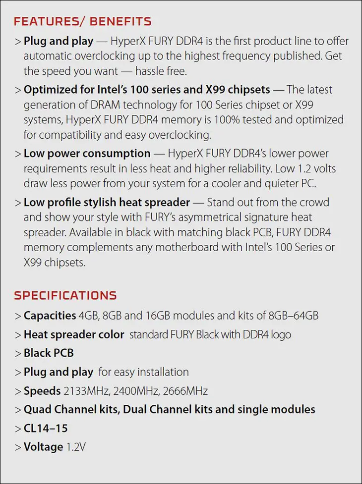 spec4 - Kingston HyperX Fury DDR4-2666 32GB Kit